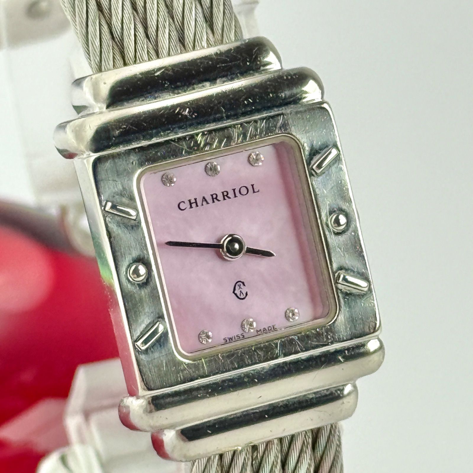 シャリオール サントロペ ピンクシェル 新品電池 レディース 腕時計