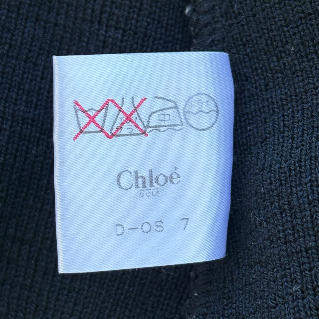 Chloé GOLF ショップ ロゴ刺繍 ニットベスト ブラック L