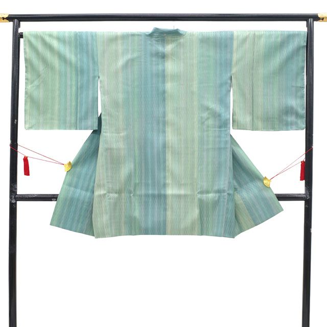 新古品】 道中着 コート 未使用 正絹 本場大島紬 縞大島 大島紬