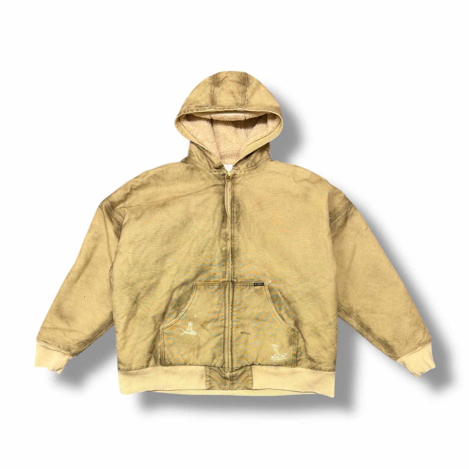 参考上代121000円 未使用 KAMIYA 25AW BORO Boa Lining Duck Zip-up Parka ボロボアライニングダックジップパーカー  カミヤ G15BL101 ベージュ M （6775M） 参考上代121000円 未使用 KAMIYA 25AW BORO Boa Lining Duck Zip-up