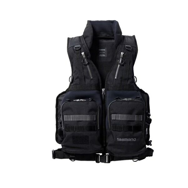 公*ん様 SHIMANO XERO ライフジャケット 黒 SHIMANO ブラックライフジャケット 程度良好美品☆シマノ VF-297Q