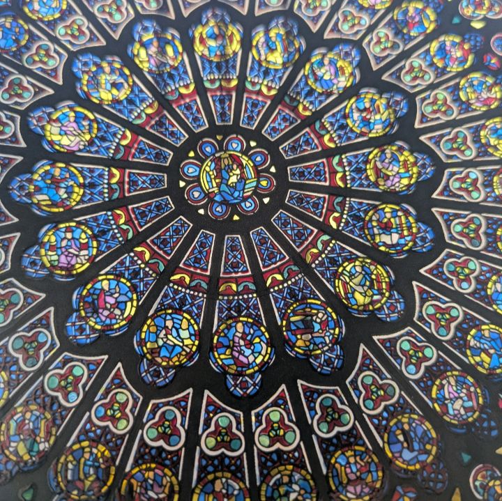 グラスマスターズ社 ノートルダム大聖堂 バラ窓 ステンドグラス 16.7cm