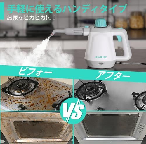 HAUSHOF 【2025新型】 スチームクリーナー 小型 スチーム掃除機 高温