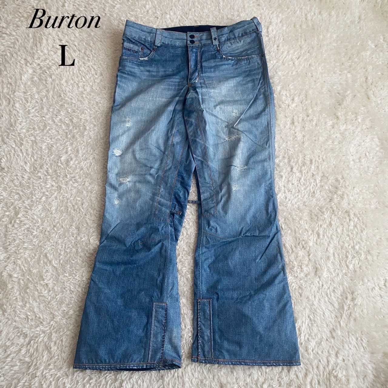 未使用級！BURTON バートン GORE-TEX スノーボードパンツ デニム柄