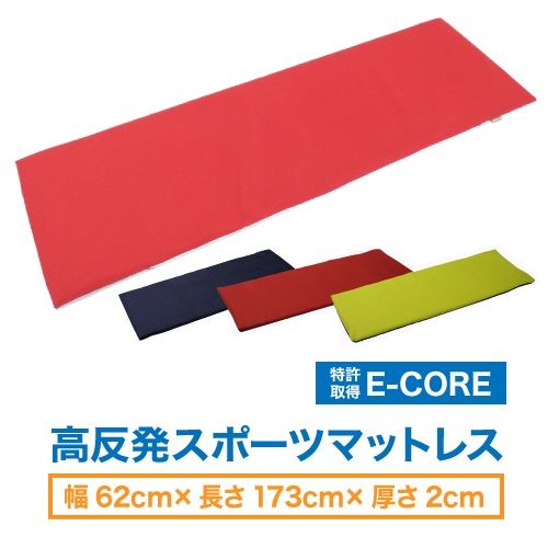 マットレス E-COREスポーツ用ポータブル（S型）ヨガマット コンパクト お昼寝マット 自宅で洗える 防カビ 防臭 通気性 抗菌 へたりにくい 蒸れない 日本製
