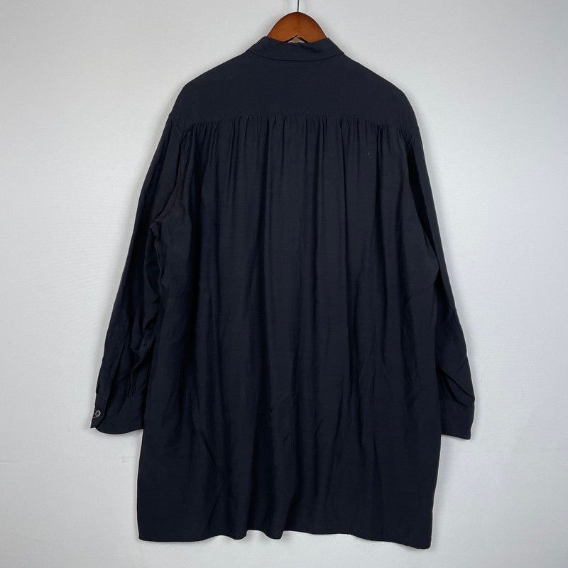Y's ワイズ ブラック ドレープ ケープ長袖シャツ ワイズY's FLEECE