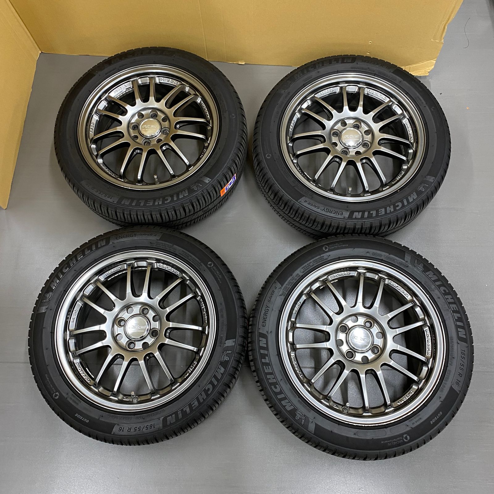 4H100 16インチ 6J +41 RAYS RE30 ECO 185/55R16 Michelin ENERGY