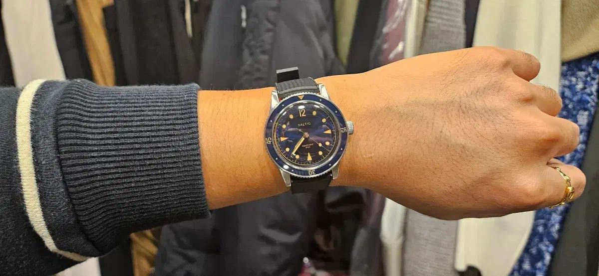  バルティック アクアスカーフ ブルーダイアル 男性向け 自動巻き時計 腕時計(アナログ)