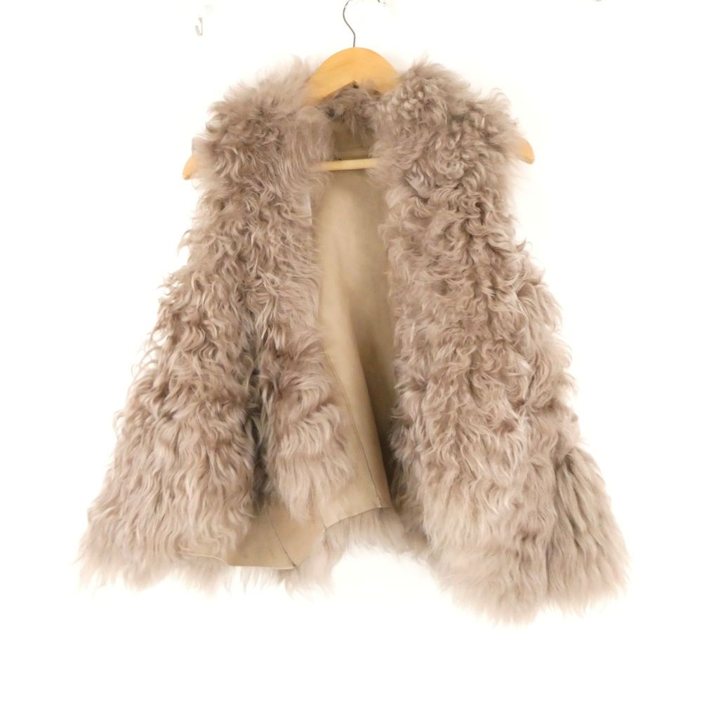 sisii シシ ファーベスト XS 羊革 グレージュ ラム ムートン ジレ