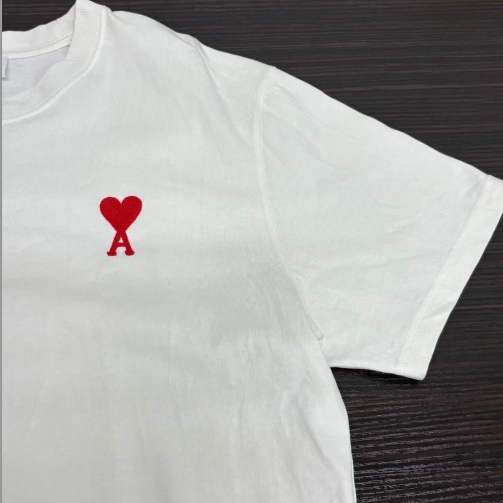 b)Ami Paris アミパリス Tシャツ ハート刺繍 Sサイズ ホワイト - メルカリ