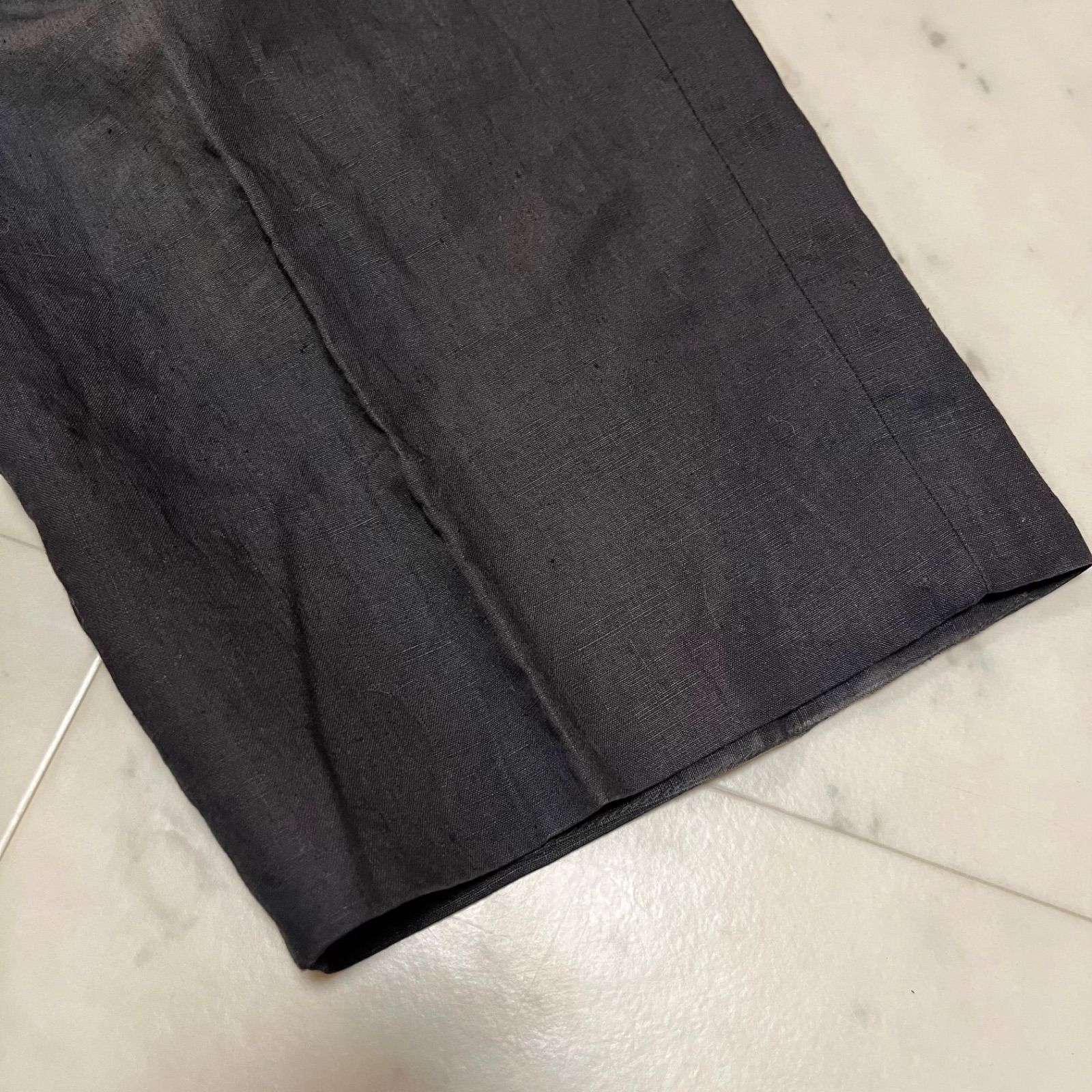 ISSEY MIYAKE イッセイミヤケ ツータック リネンスラックス ワイド