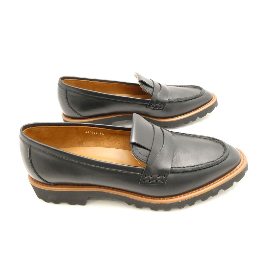 美品 銀座かねまつ AQUA BELL アクアベル ローファー 24cm 革靴 レザー