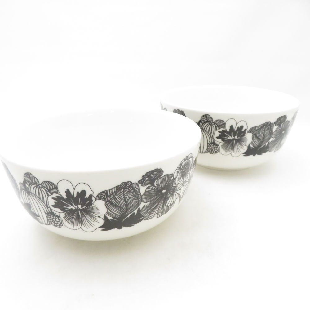 marimekko マリメッコ シイルトラプータルハ ボウル ペア 900 ml 深皿 白黒 北欧 フィンランド