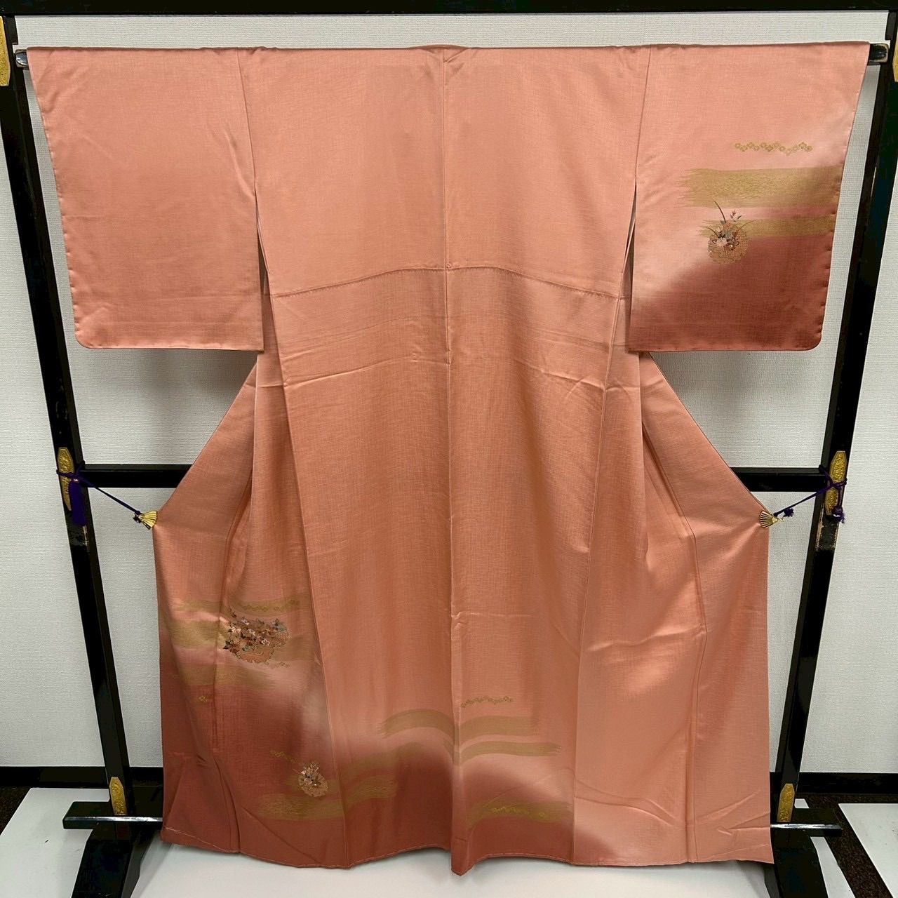 付下げ 汕頭刺繍 裄66 紋無し 金彩 正絹 着物 MK-3039 - メルカリ