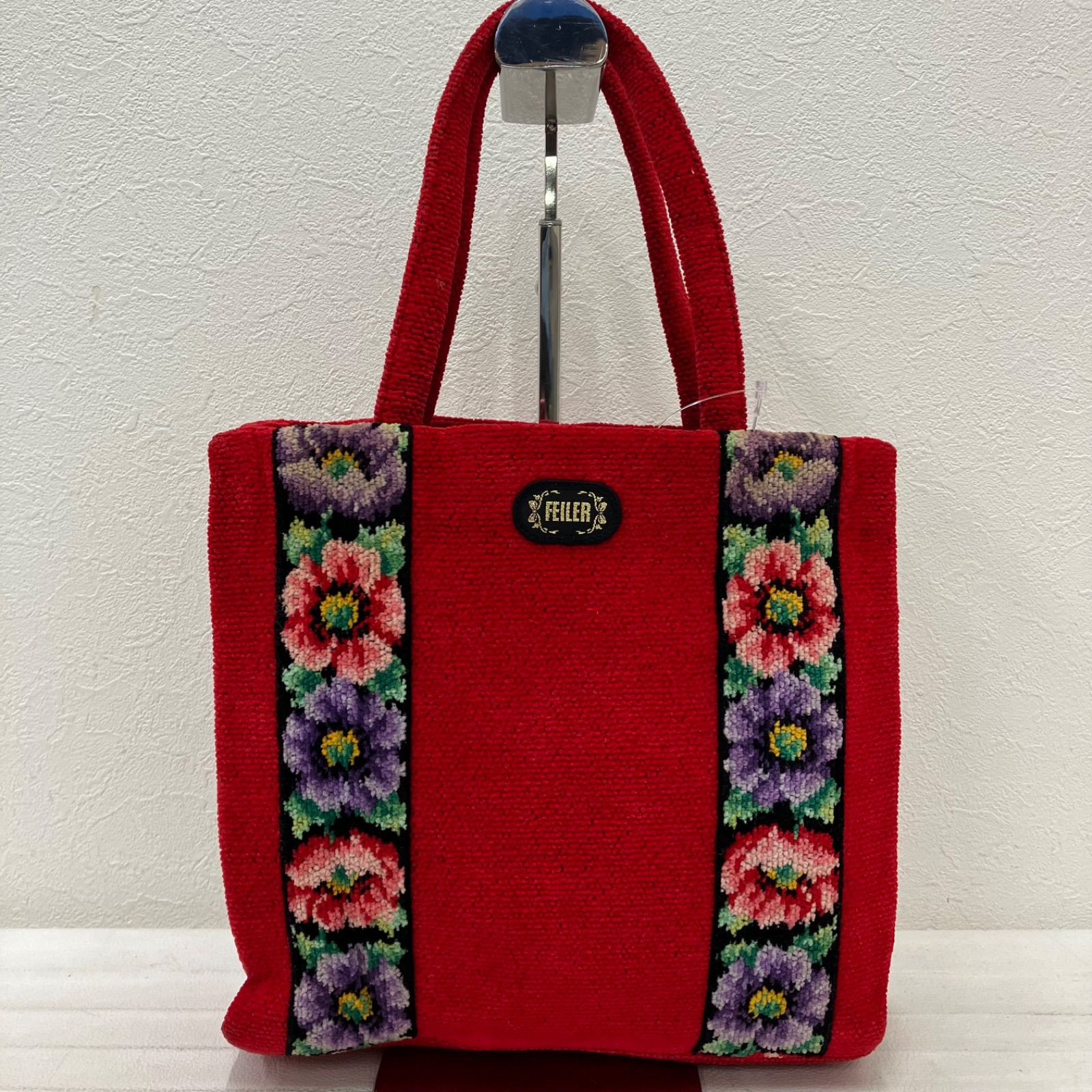 8390 FEILER フェイラー ハンドバッグ トートバッグ レッド 赤