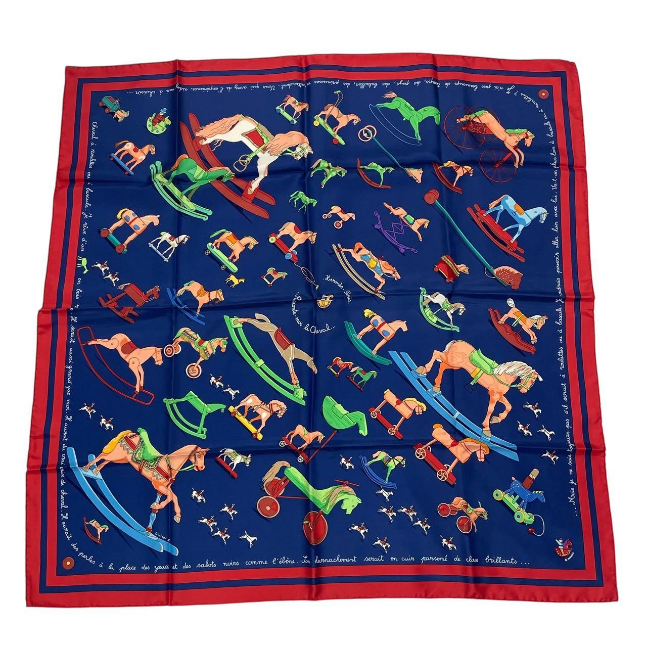 極美品 HERMES エルメス カレ90 スカーフ シルク100％ Raconte moi le