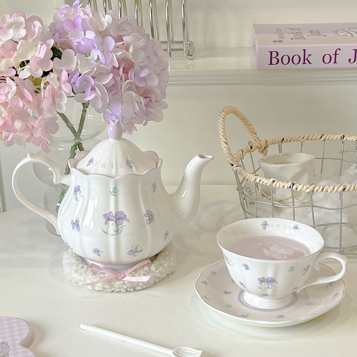 欧風 コーヒーカップ皿 かわいい セラミックカップ ポットカップセット プレゼント bz 38