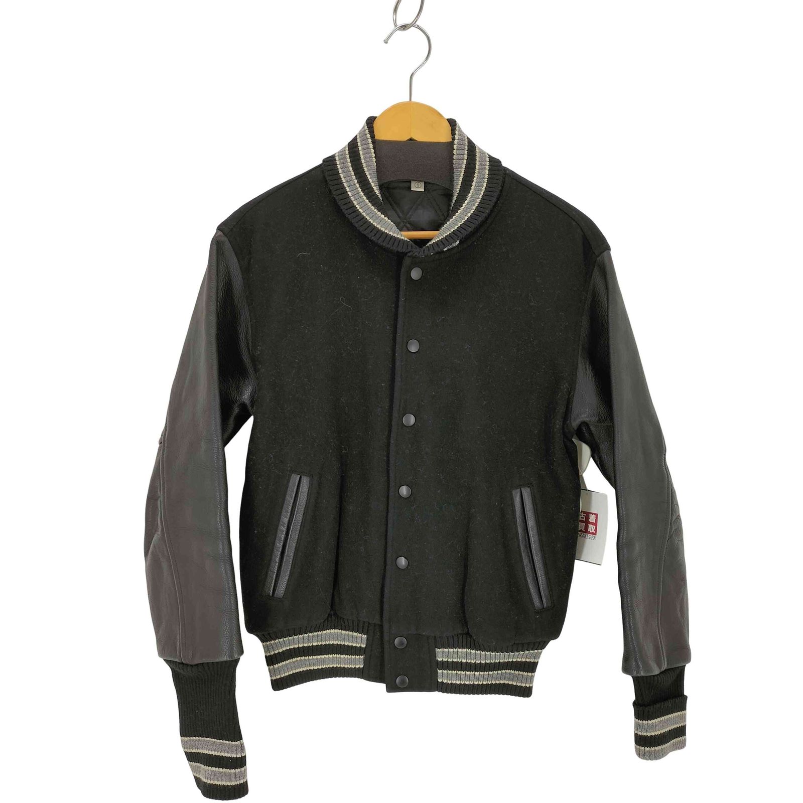 ユニクロ UNIQLO OLD アームレザー切替 ウールスタジャン メンズ JPN