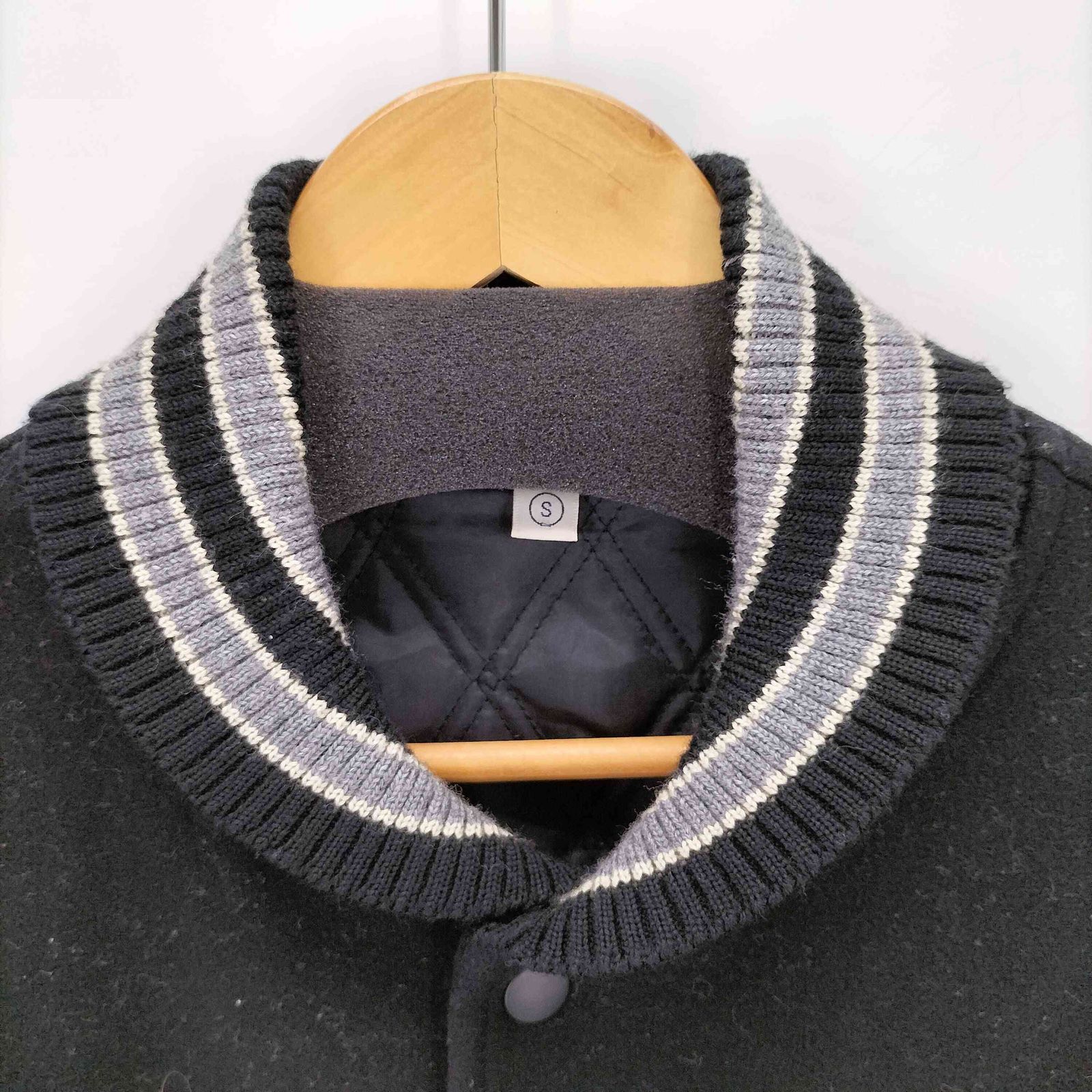 ユニクロ UNIQLO OLD アームレザー切替 ウールスタジャン メンズ JPN