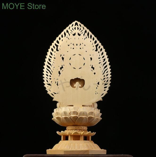 極上品 木彫仏像 新しい未使用 極上品/綺麗 総檜材 仏教工芸品 木彫仏像 精密彫刻 仏師