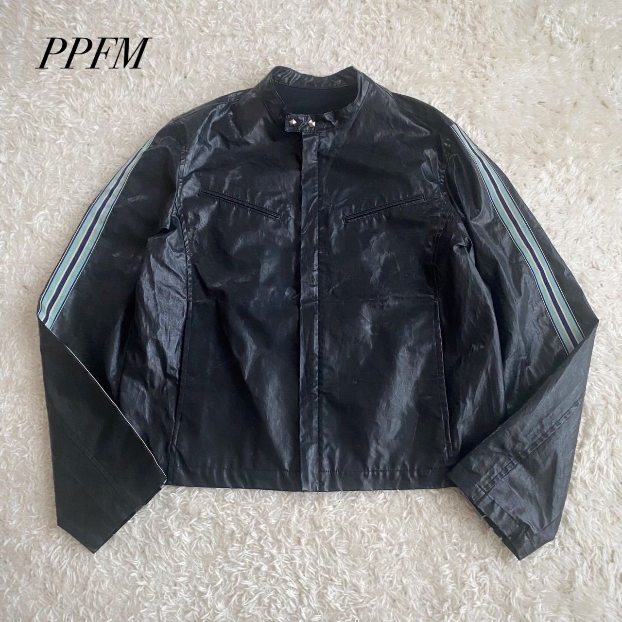 00s PPFM Leather Riders Jacket ライダースジャケット コーティング 