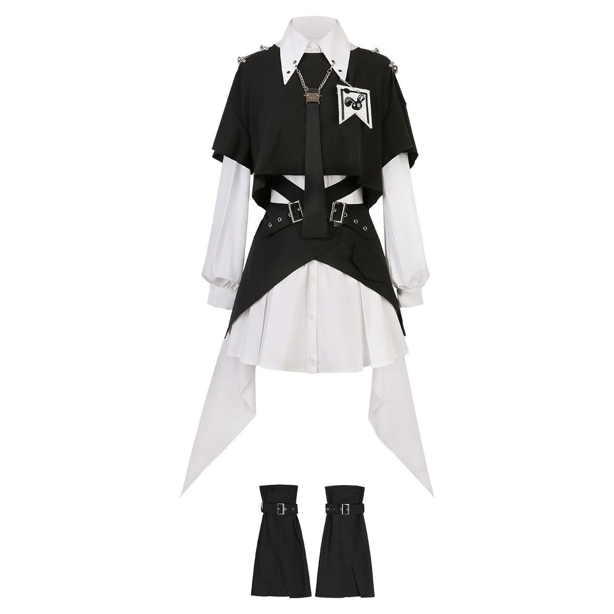 ゴシック風ロリータ コスプレ衣装 ゴスロリ lolita4点セット（トップス