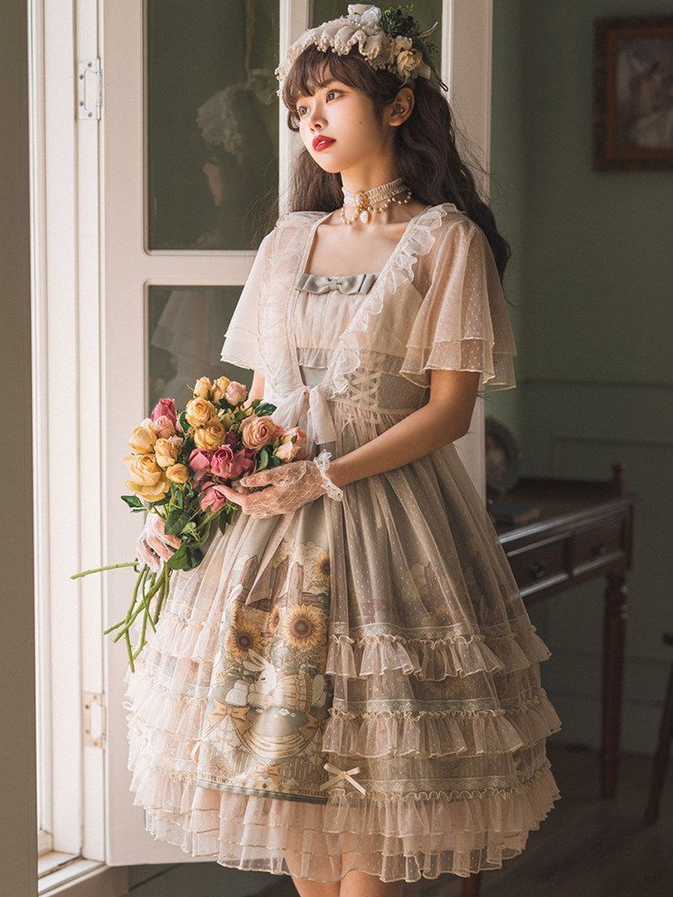 カントリー風ロリータ コスプレ衣装 ゴスロリ lolitaツーピース ボレロ ワンピース 舞台衣装 イベント向け 普段着としてもオッケー