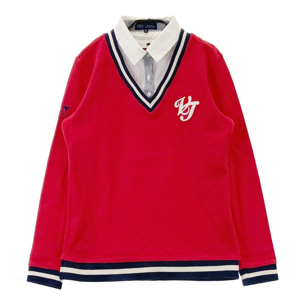 サイズ：2 23区GOLF ニジュウサンクゴルフ 2WAYシャツ レッド系