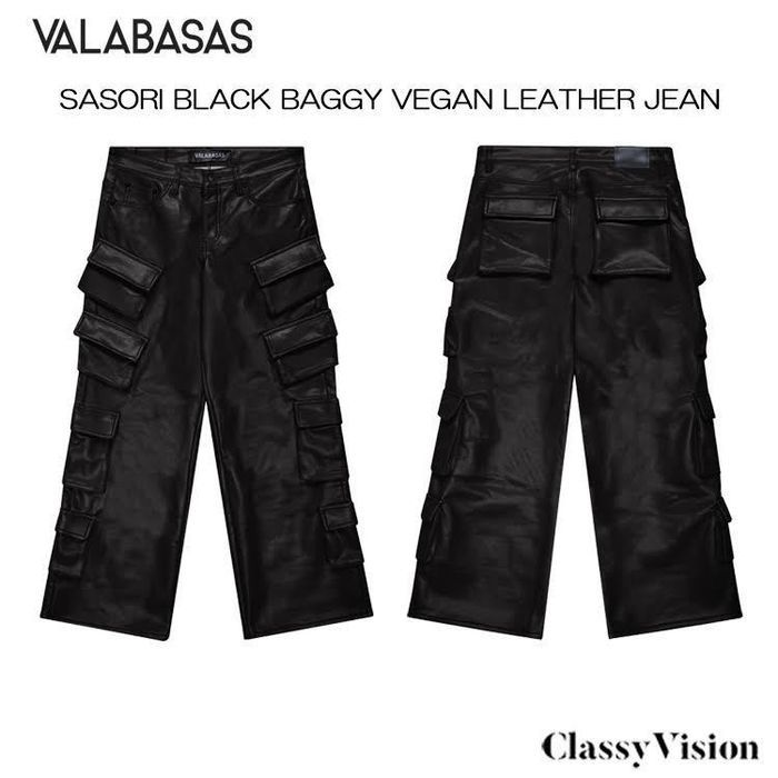 VALABASAS バギーレザーカーゴパンツ 【バギーレザーパンツ】【レザー