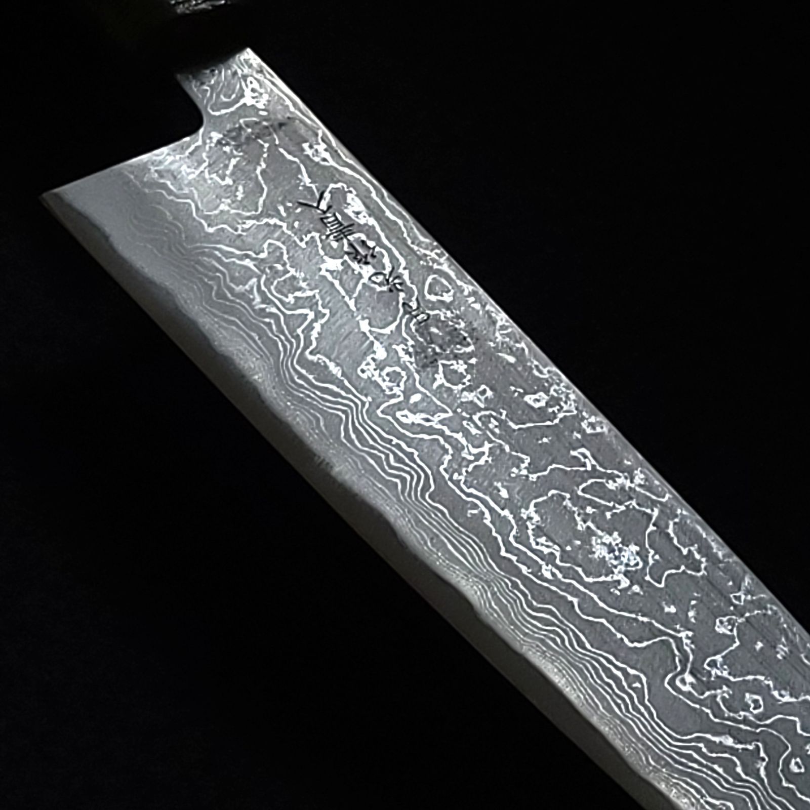 青紙2号 多層鋼 磨 牛刀包丁 210㎜ G9383 焼栗柄 月光作 1点物