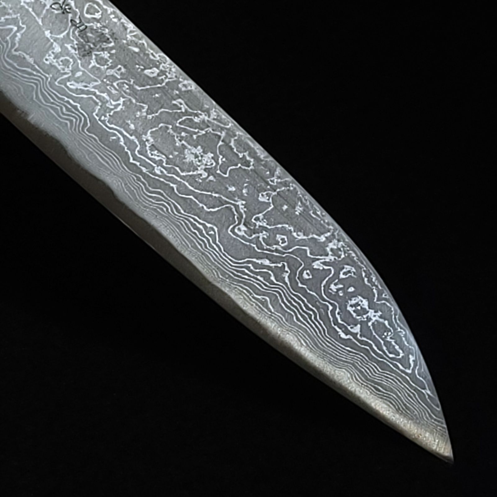 青紙2号 多層鋼 磨 牛刀包丁 210㎜ G9383 焼栗柄 月光作 1点物