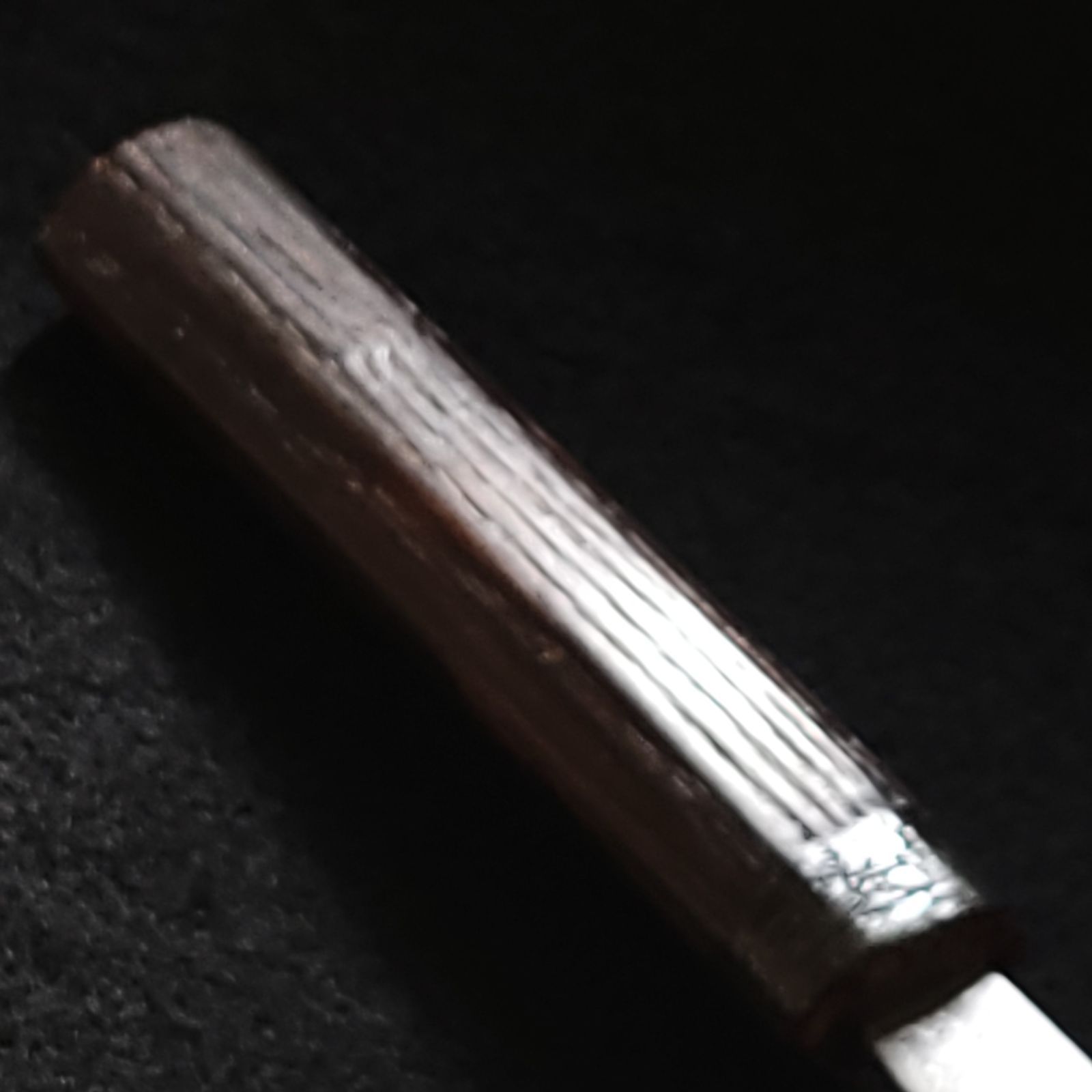 青紙2号 多層鋼 磨 牛刀包丁 210㎜ G9383 焼栗柄 月光作 1点物