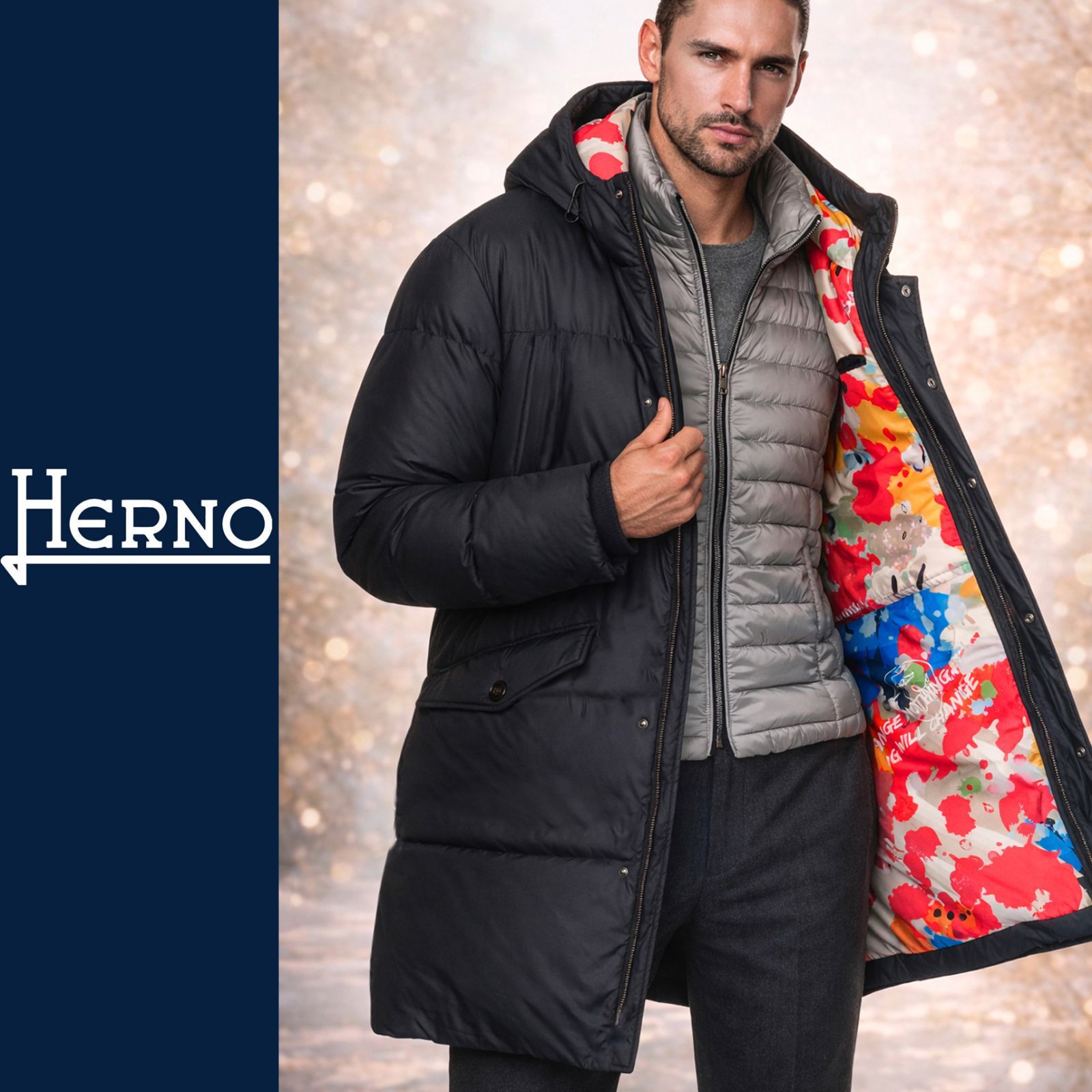 dt212○48○HERNO ヘルノ○冬原春に向けて明るめ雰囲気○上質ダウン