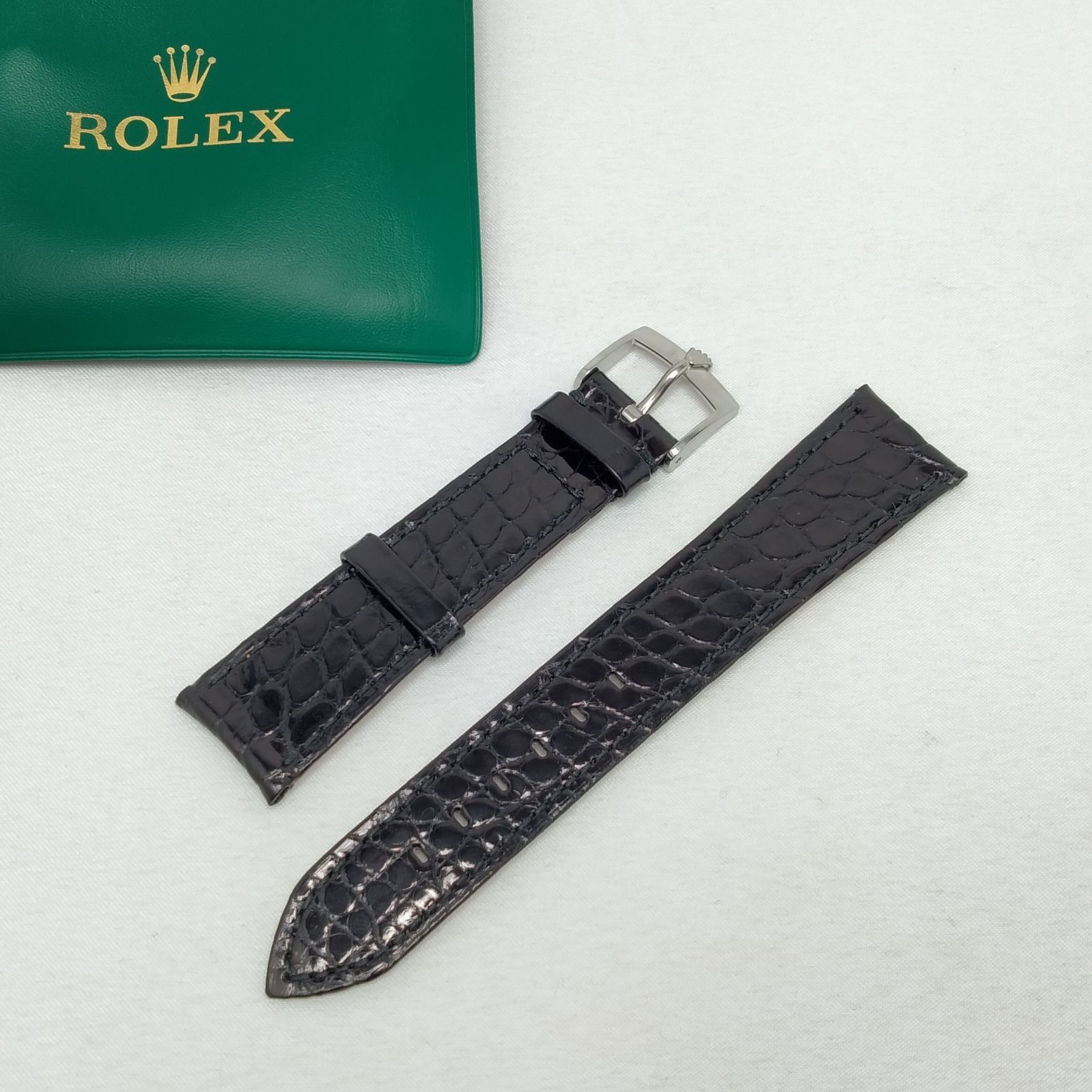 ✨️ROLEX✨️ロレックス クロコ 時計ベルト 革ベルト ブラック