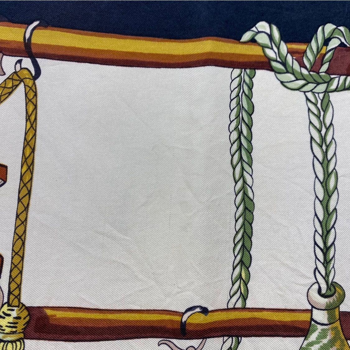 エルメス カレ90 Pasementerie シルクスカーフ 紐飾り タッセル