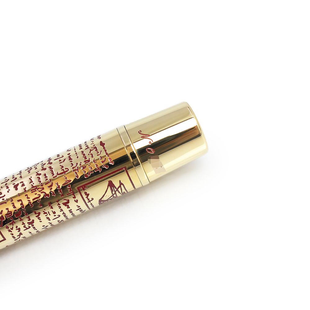  アウロラ Leonardo da Vince レオナルド ダ ヴィンチ ラッカー万年筆 No 938 シリアルナンバー入り 1919本の 生産 レバー吸入式 ペン先18 K 750 B 太字 ボルドー ゴールド 万年筆 Aurora 万年筆 万年筆 インク
