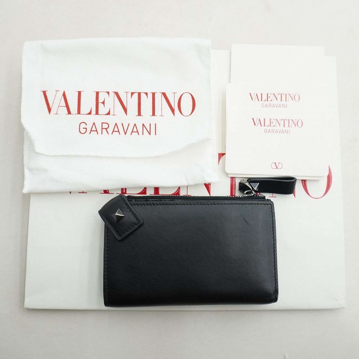 正規 VALENTINO ヴァレンティノ ガラヴァーニ スタッズ ウォレット