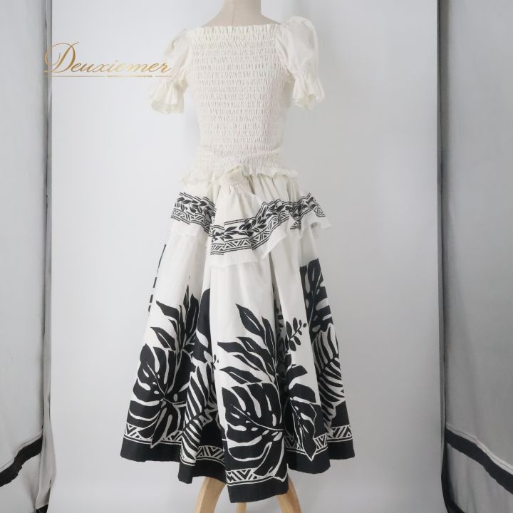 フラダンス 衣装 ツーピース セットアップ 上下セット ブラック系