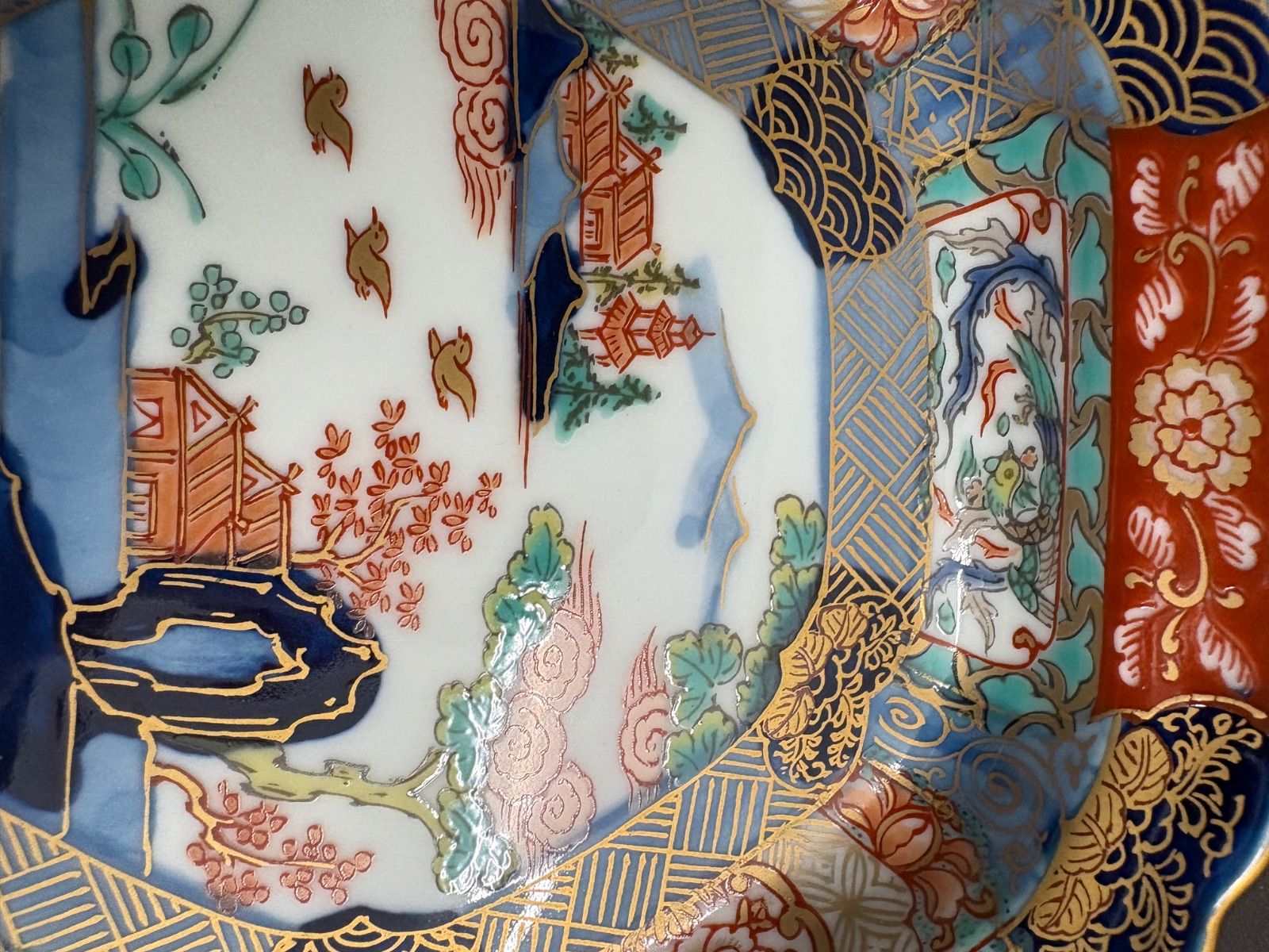 幸楽窯 金彩錦色絵山水　六角　6枚組　有田焼 古伊万里 吉祥　お正月 有田焼 幸楽窯による「錦色絵山水 六角皿」5枚セット - メルカリ