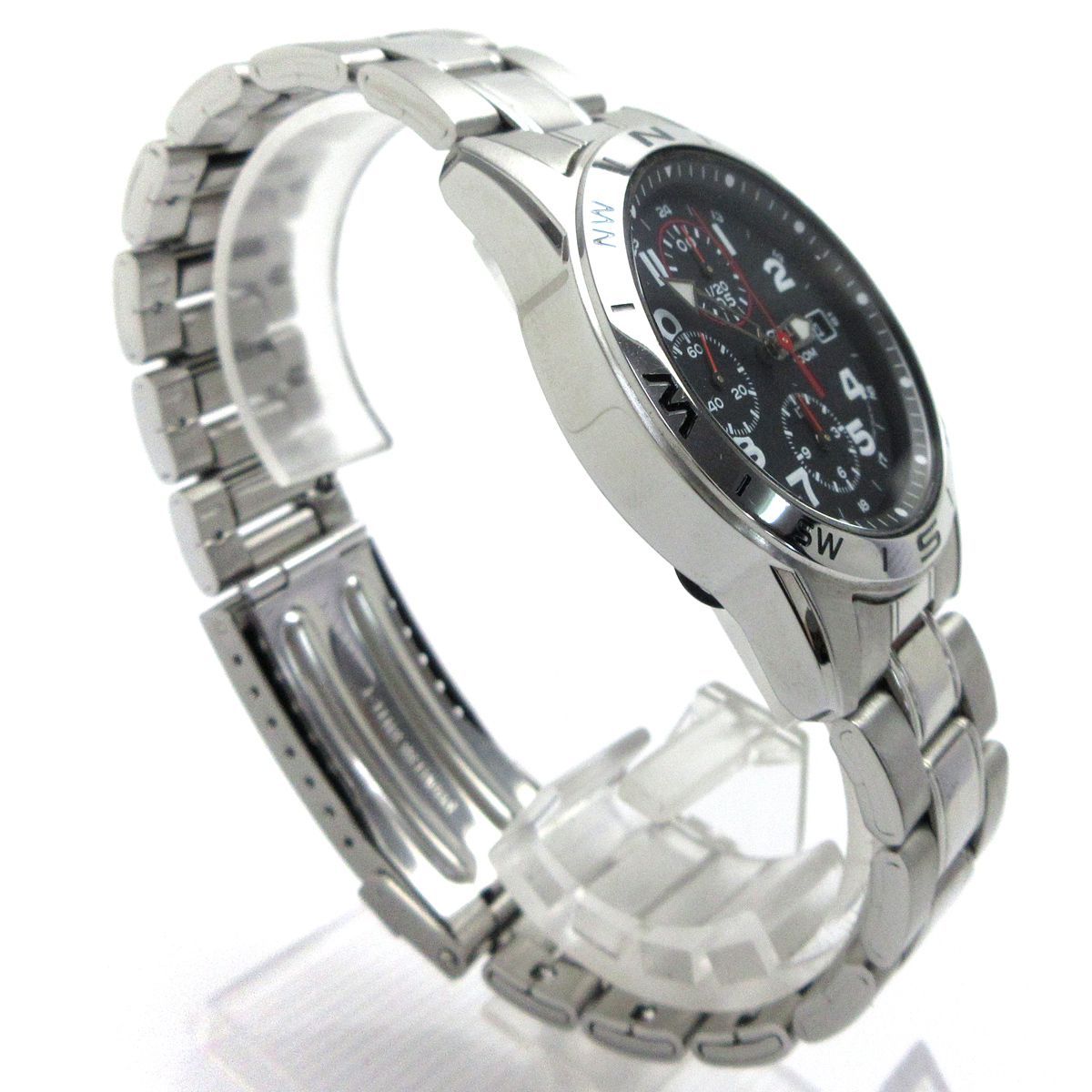 SEIKO セイコー クロノグラフ メンズ 黒 赤 7T92-0DX0 時計 SND375P1