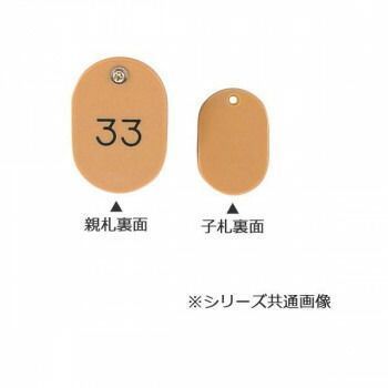 ORIONS 親子番号札 小判型 番号 51 100 大小 組 目玉クリップ付 レッド CT 1 R