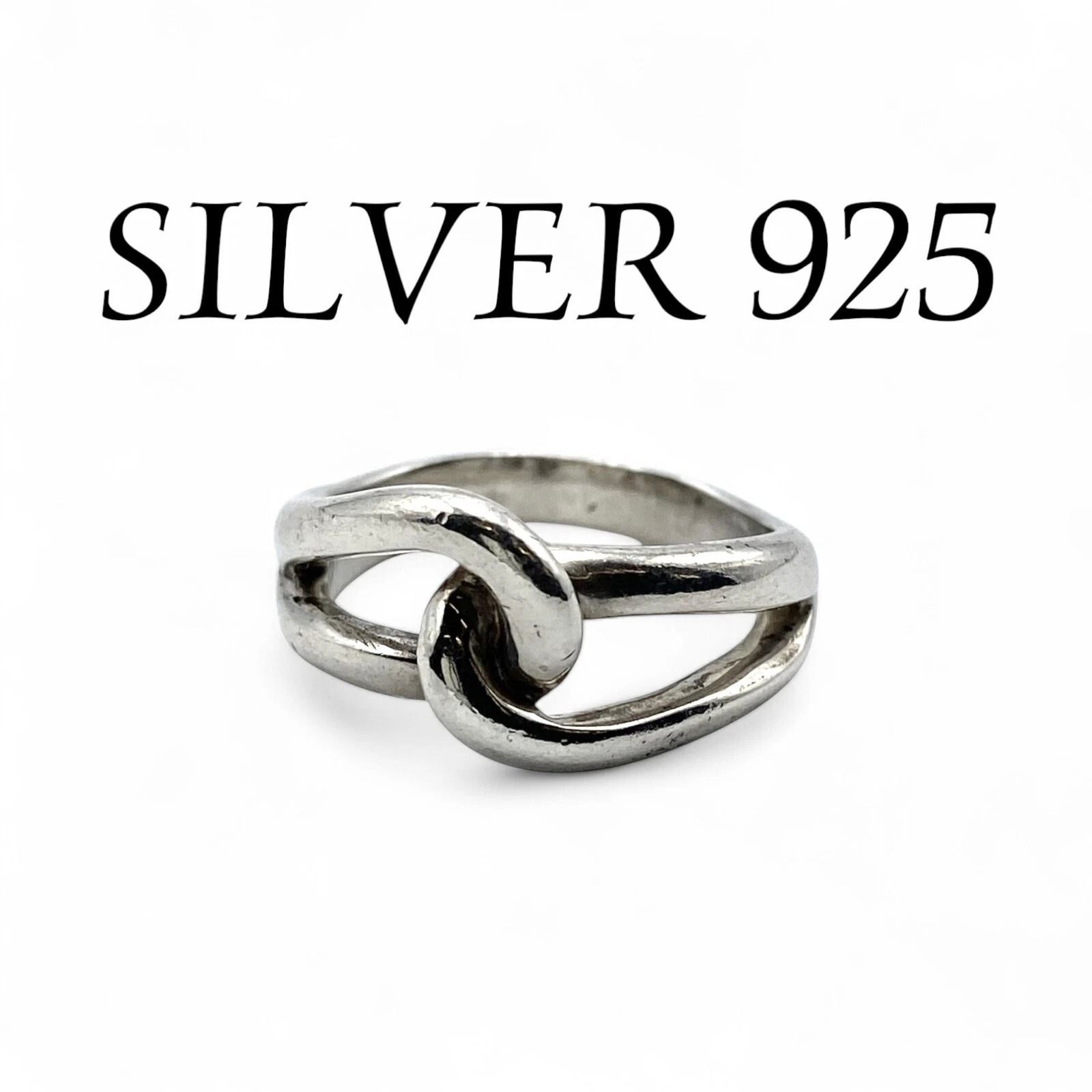 流れる曲線】 Silver 925 刻印 Vintage Design Ring シルバー