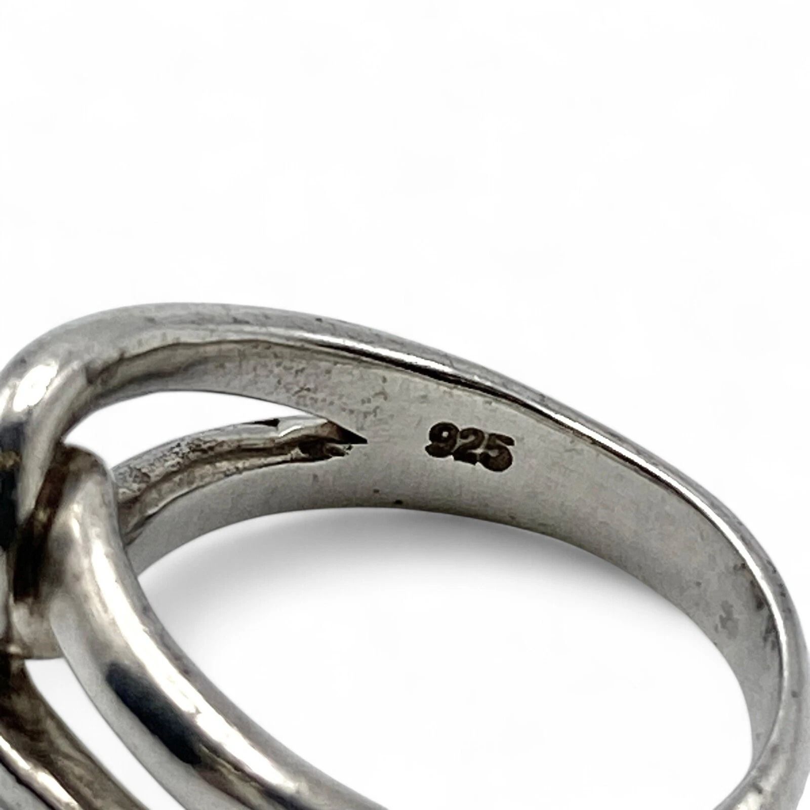 流れる曲線】 Silver 925 刻印 Vintage Design Ring シルバー