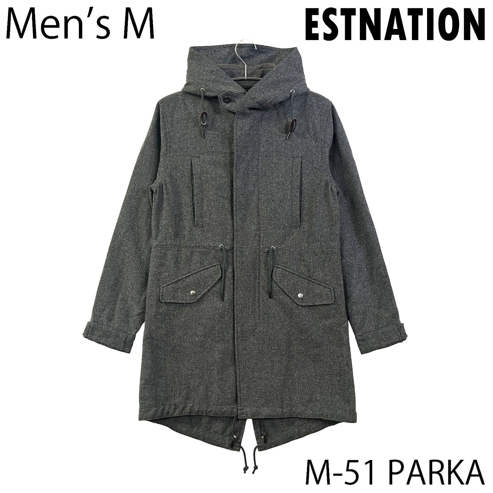USED／メンズM】ESTNATION M-51 モッズコート ウールミックス グレー 