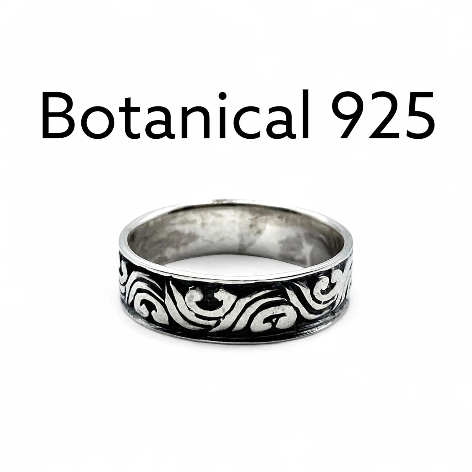 ボタニカルパターン】Silver 925 刻印 90s Vintage Design Ring