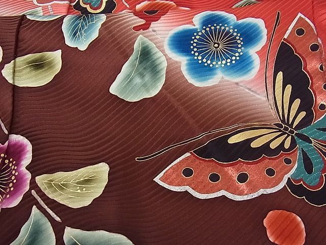 MP-00156 豪華振袖 花蝶文 暈し染め 金彩 正絹 逸品 - メルカリ
