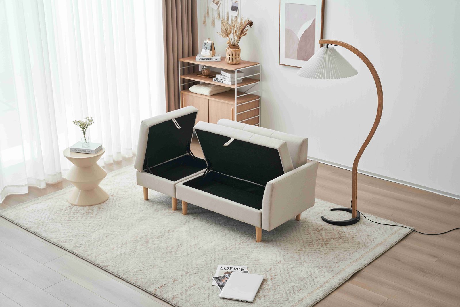 ソファカチン ソファー ソファ ソファーベッド 3P 3人掛けソファ 収納