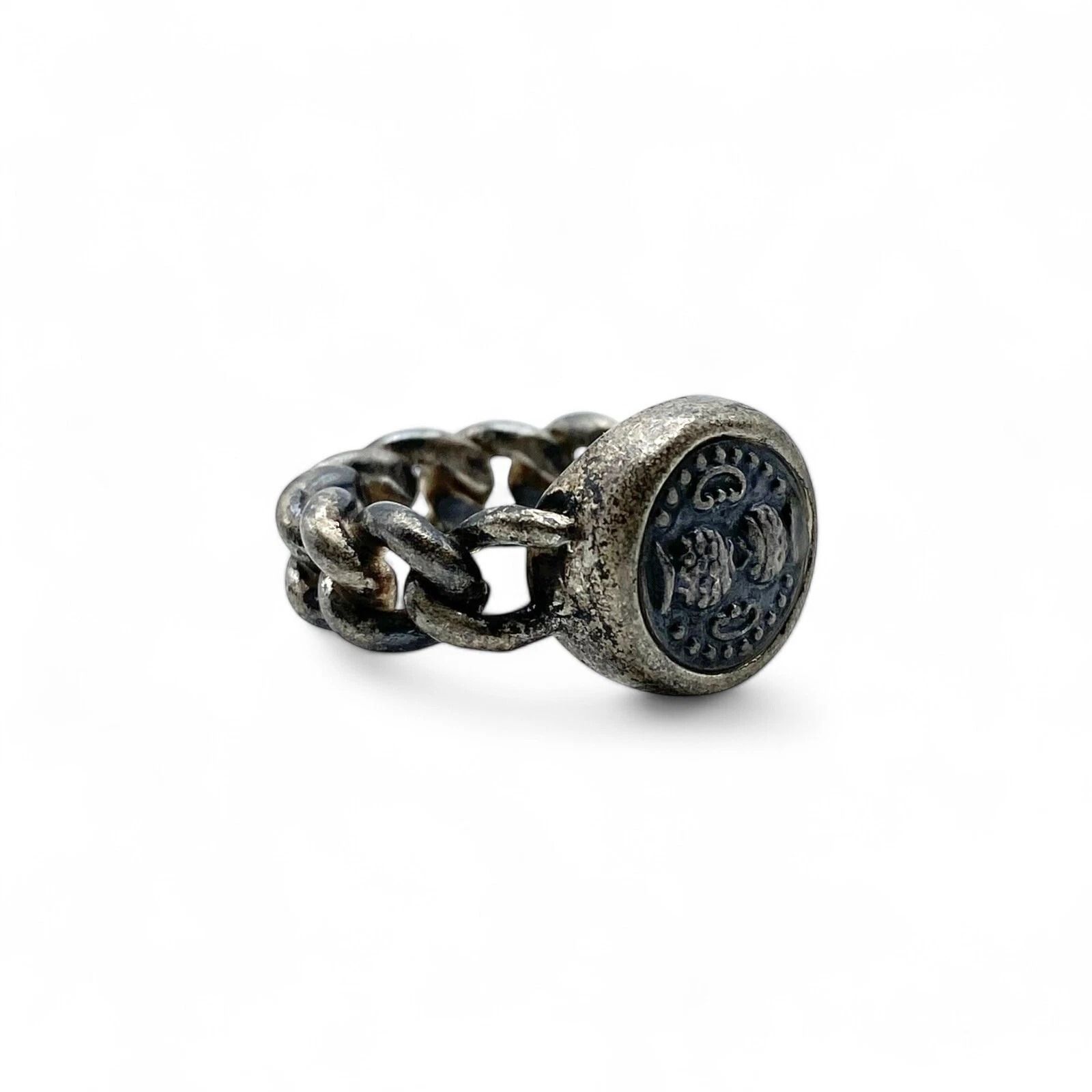 ツインフィッシュ】コインモチーフ Silver 925 刻印 90s Vintage Ring 