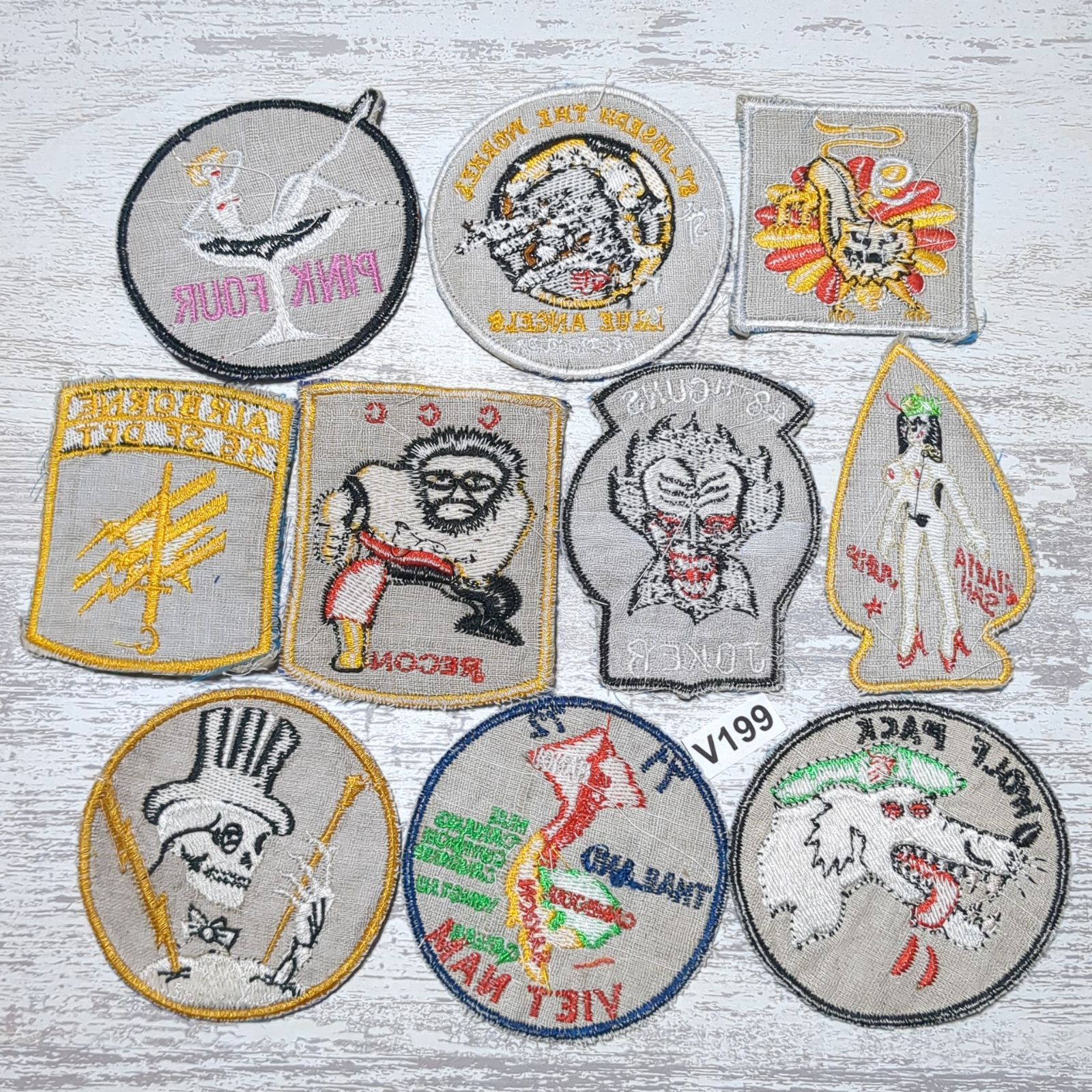 ワッペン 10枚 ☆V199 BLUE 青 ベトナム 戦争 サバゲー パッチ