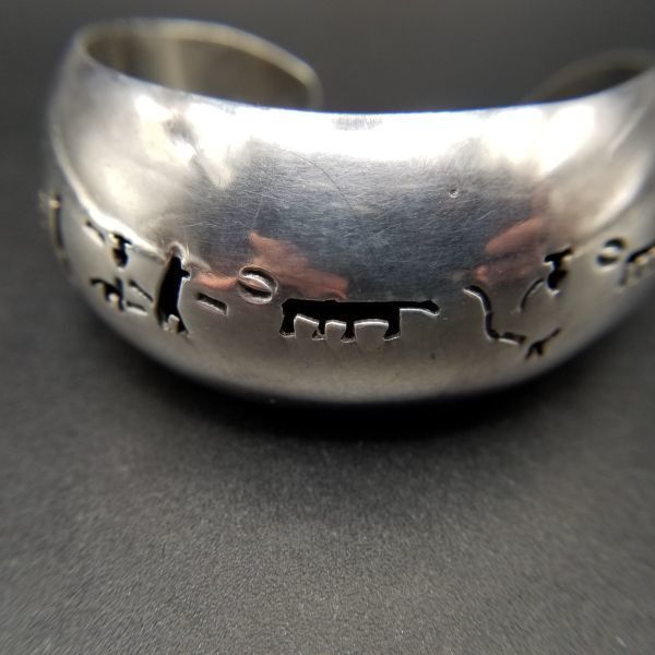 メキシコ 925 シルバー 物語 歴史の様子 ビンテージ ドーム カフ